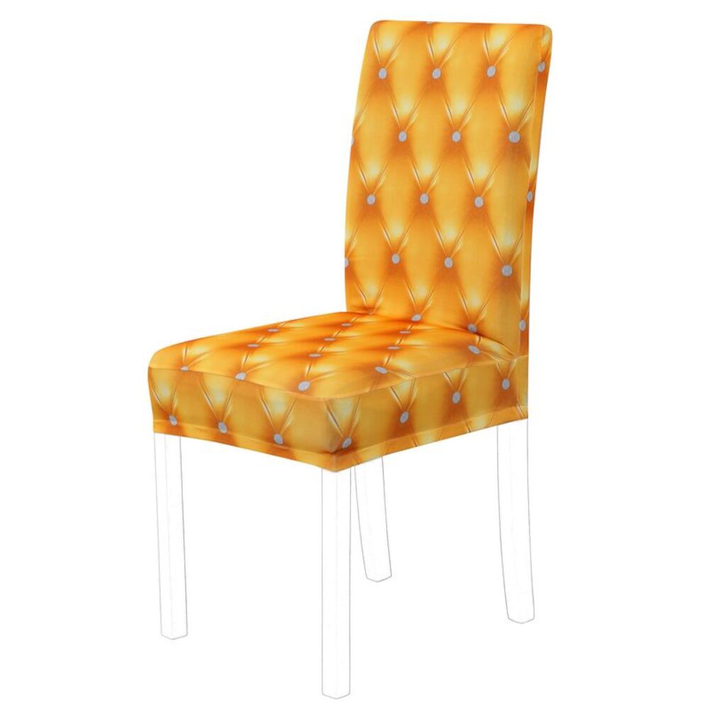 Dining Chair Cover Stretch Chair Protector Spandex Chair Seat Cover Gold Tone